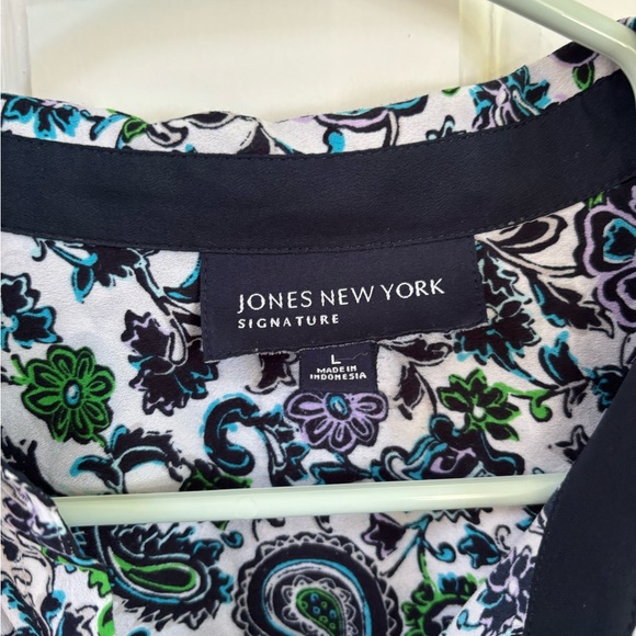 Jones New York Women’s Button Up Blouse Long Sleeve Size L - Picture 2 of 7